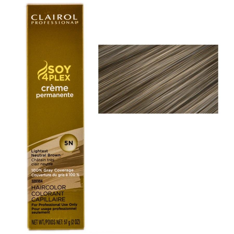 Clairol Professional Soy4Plex Creme Permanente Hair Color 5N-Lightest Neutral Brown