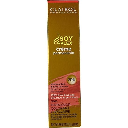 Clairol Professional Soy4Plex Creme Permanente Hair Color 7RN-Medium Red Neutral Blonde