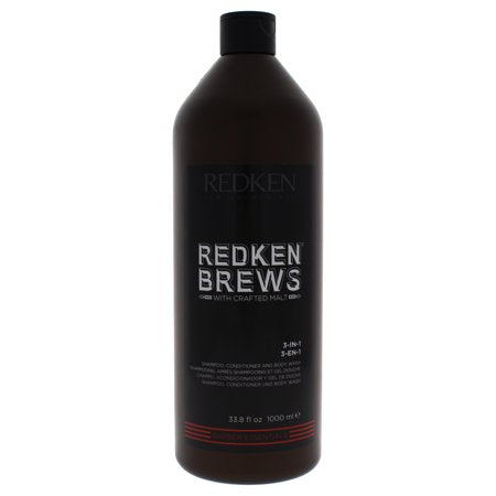 Redken Brews 3-In-1 Shampoo, Conditioner & Body Wash ~ Multi-Use Product for Men