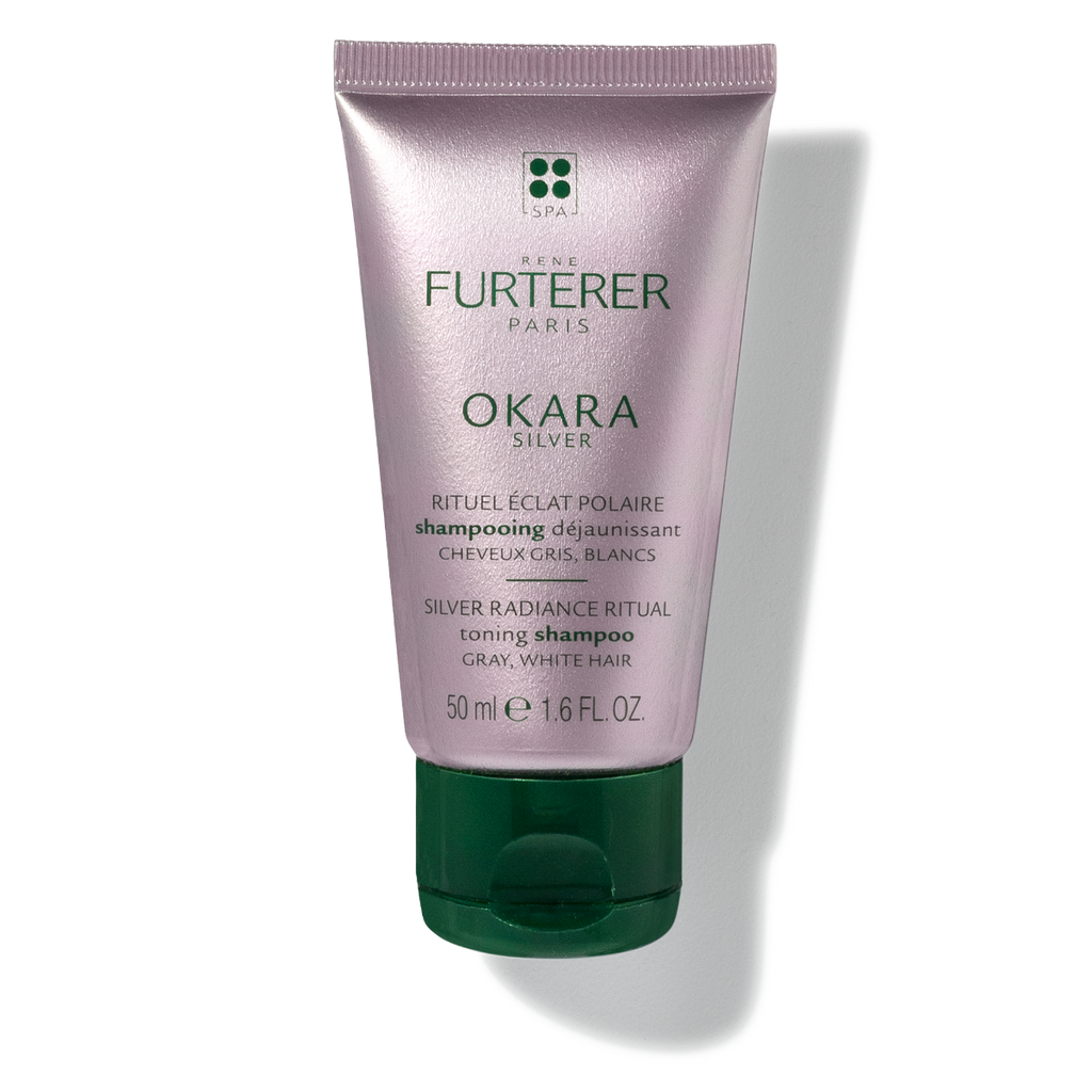 Rene Furterer Okara Silver Toning Shampoo (3-Sizes) for gray, white or platinum blonde hair