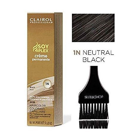 Clairol Professional Soy4Plex Creme Permanent Hair Color 1N-Black