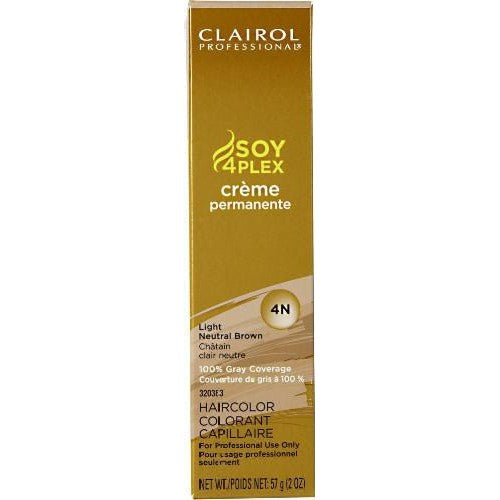 Clairol Professional Soy4Plex Creme Permanente Hair Color 4N-Light Neutral Brown