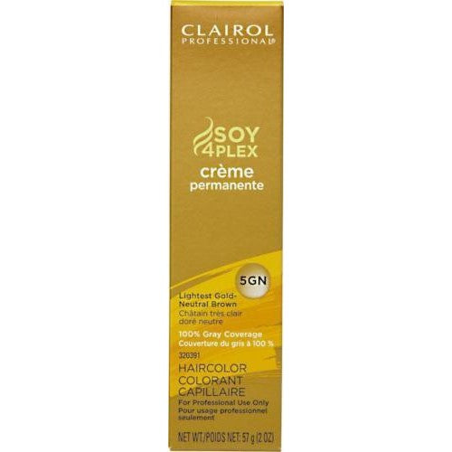 Clairol Professional Soy4Plex Creme Permanente Hair Color 5GN-Lightest Gold Neutral Brown