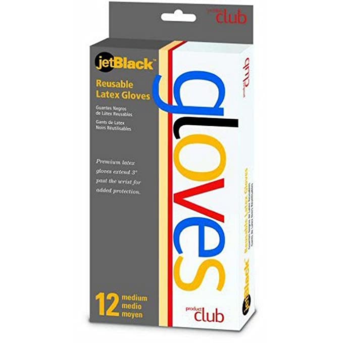 Product Club JetBlack Reusable Latex Gloves - 12 ct. (3-Sizes)