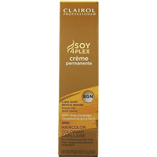 Clairol Professional Soy4Plex Creme Permanente Hair Color 8GN-Light Gold Neutral Blonde