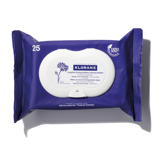 Klorane Makeup Remover Biodegradable Wipes With Soothing Cornflower