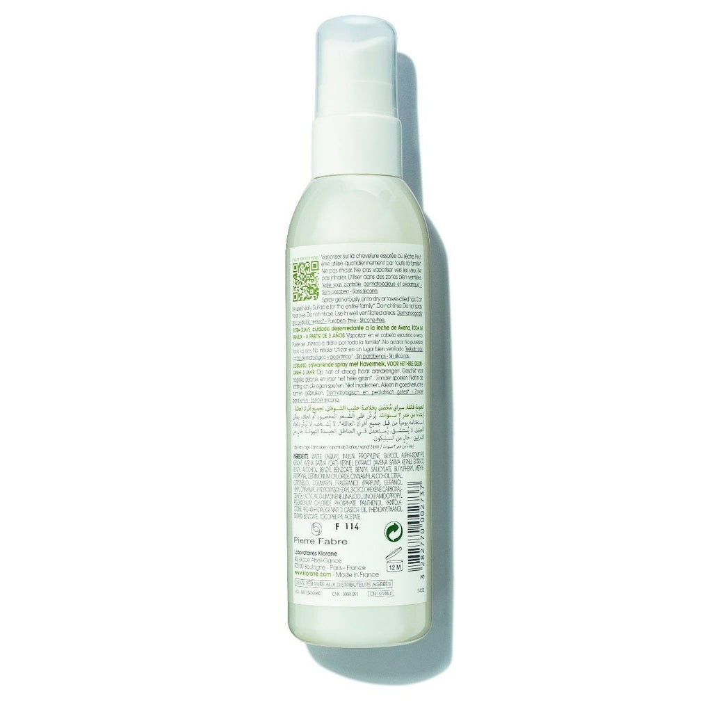 Klorane Ultra Gentle Leave-In Detangling Spray with Oat Milk Detangles and Softens Hair