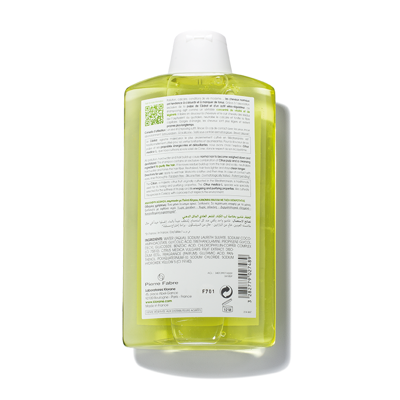 Klorane Purifying Shampoo with Citrus Pulp Clarifying Shampoo Removes Build-Up