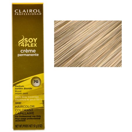 Clairol Professional Soy4Plex Creme Permanente Hair Color 7G-Medium Golden Blonde
