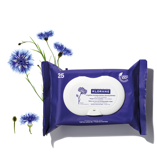 Klorane Makeup Remover Biodegradable Wipes With Soothing Cornflower