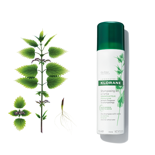 Klorane Dry Shampoo for Dark Hair With Nettle Regulates Oil Production and Creates Volume and Texture