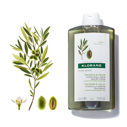 Klorane Thickness and Vitality Shampoo with Essential Olive Extract Increases Each Hairs Diameter/ Thickening